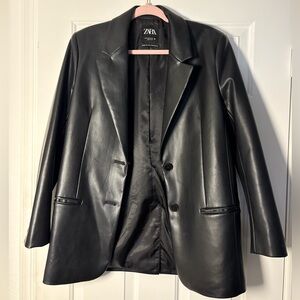 ZARA FAUX LEATHER BLAZER